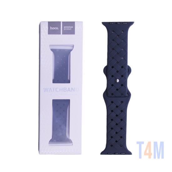 Bracelete padrão de bambu Hoco para iWatch WA16 42/44/45/49mm Midnight Azul